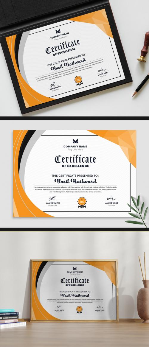 Certificate Layout with Yellow Accents