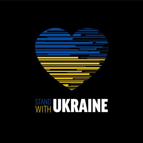 Stand with Ukraine Conceptual Illustration Symbol Layout with Heart