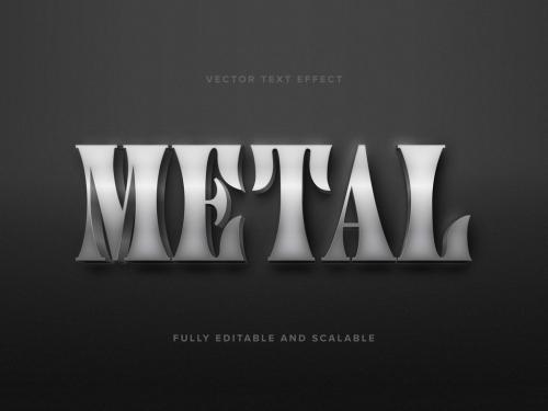 Metal Text Vector Art Effect Mockup