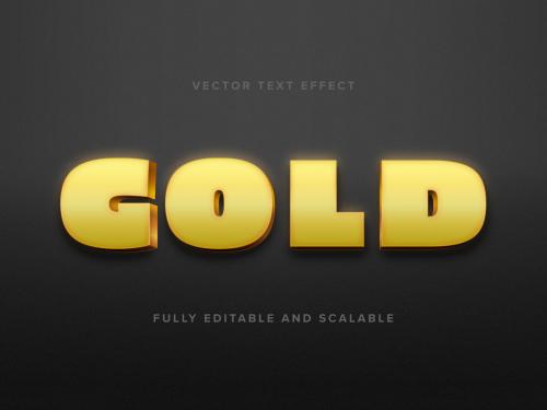 Gold Text Vector Art Effect Mockup