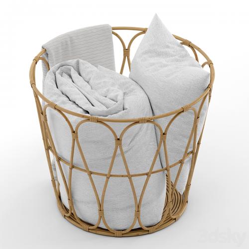 Basket with blanket