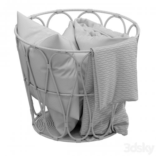 Basket with blanket