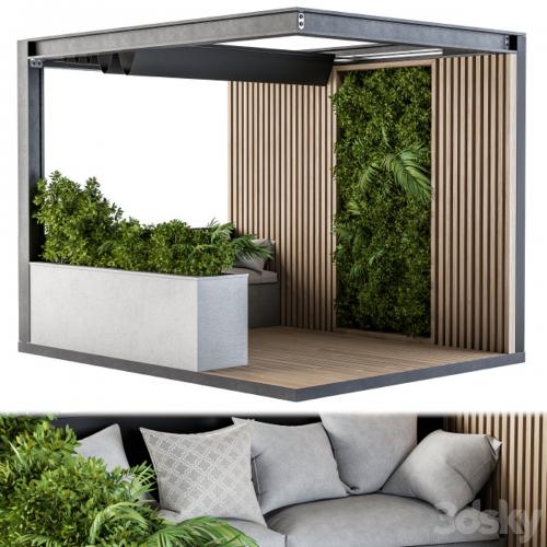 Roof Garden and Landscape Furniture with Pergola 03