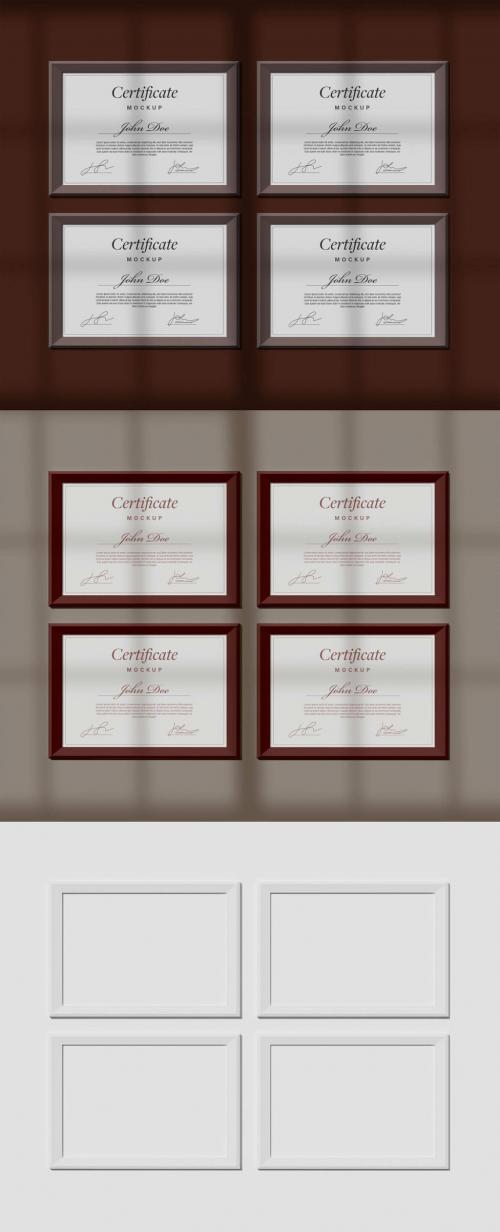 Four Certificates Mockup