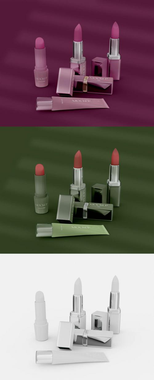 Set of Lipsticks Mockup