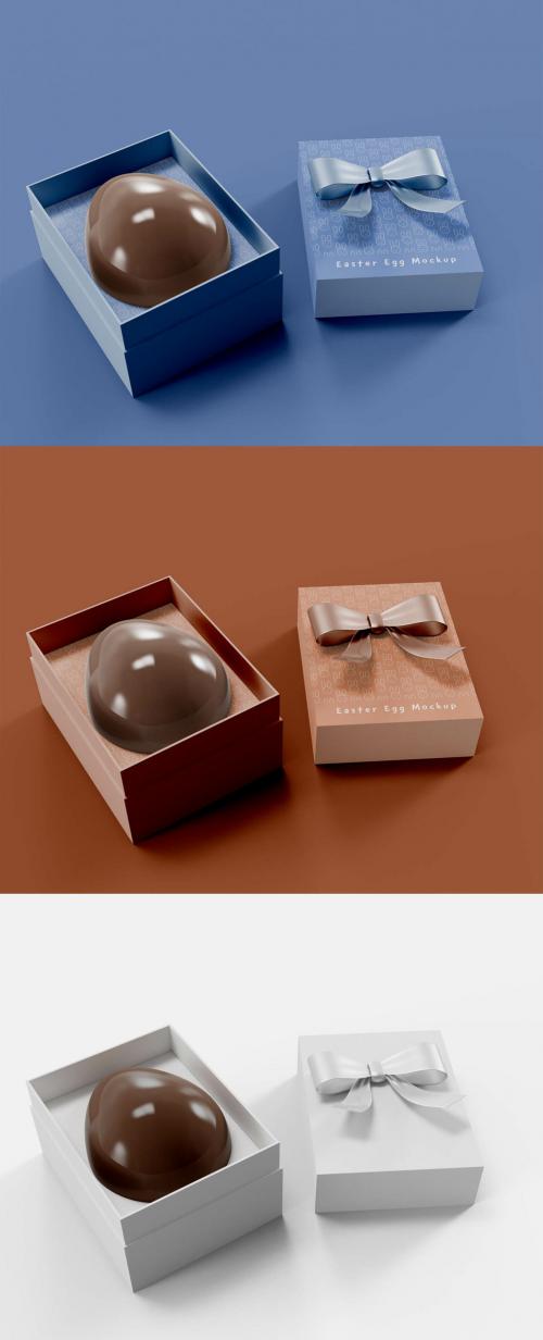 Easter Chocolate Egg in Box Mockup