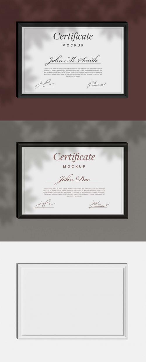 Front View of Certificate Mockup