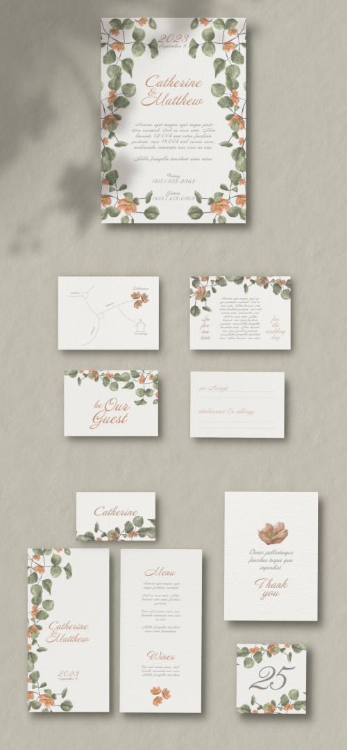 Wedding Stationary Eucalyptus Flowers