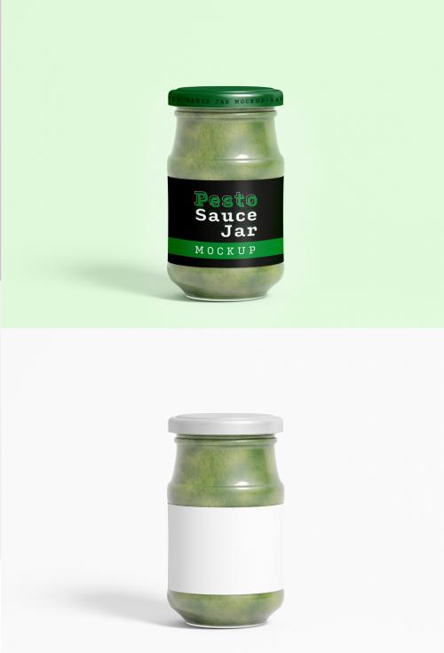 Pesto Sauce Jar Mockup