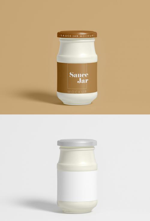 Mayonnaise Sauce Jar Mockup