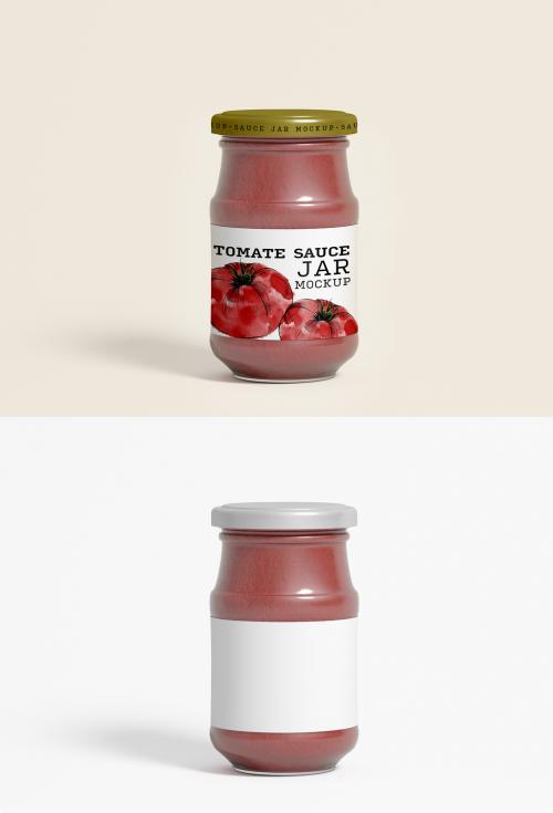 Tomato Pesto Sauce Jar Mockup