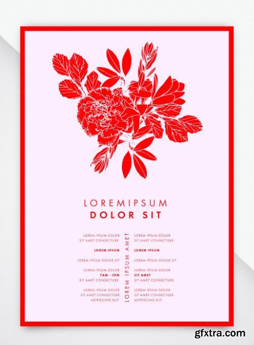 Event Flyer Layout with Floral Imagery