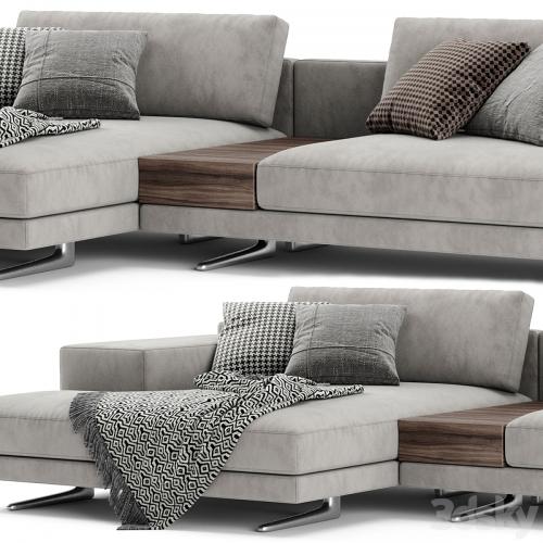 Poliform Mondrian Chaise Longue Sofa