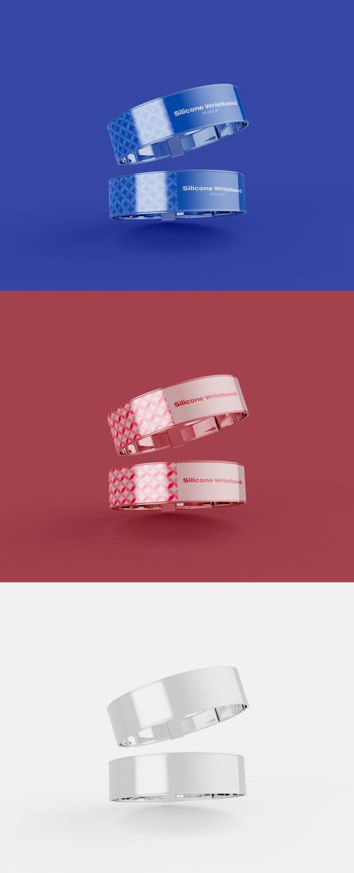 Two Silicone Wristbands Mockup