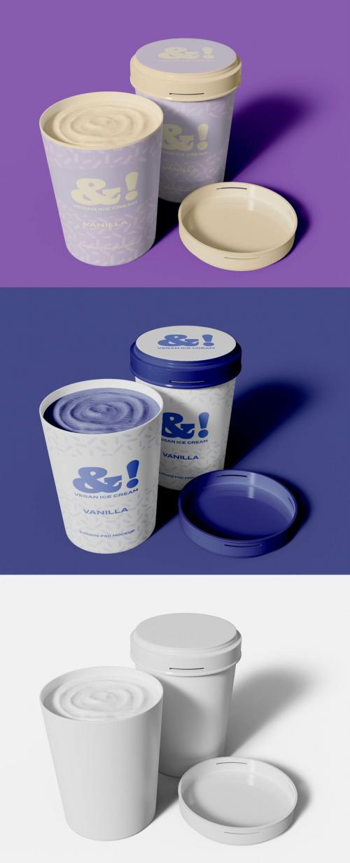 Two Ice Creams Cup Mockup