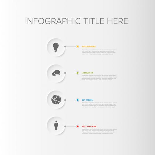 Simple Infographic with Four Circle Icon Elements