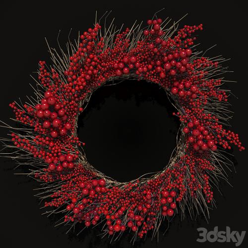 Christmas wreath of twigs of rowan