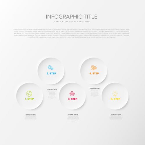 Simple Light Five Steps Infographic Layout