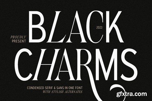 Black Charms - 2 in 1 Condensed Font GPBCYQ4