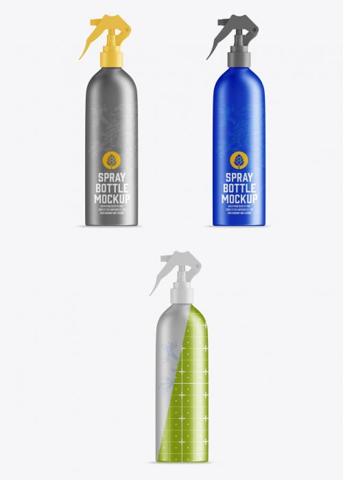 Metallic Spray Bottle Mockup