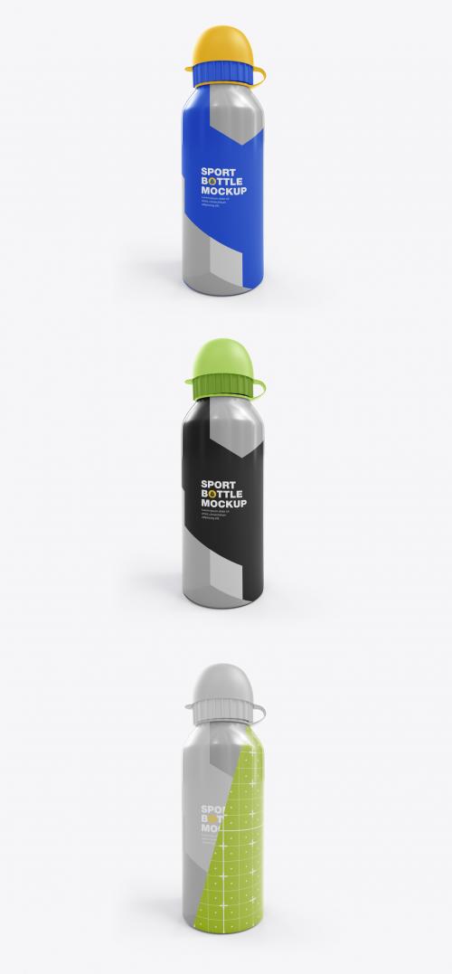 Metallic Sport Bottle Mockup