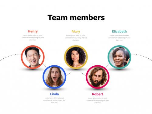 Team Members Infographic with Photo Placeholders