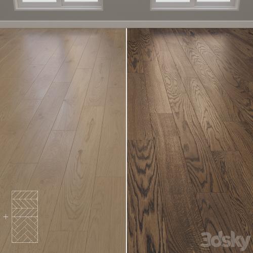 Parquet Oak 2 types layout herringbone, chevron and linear setduo20