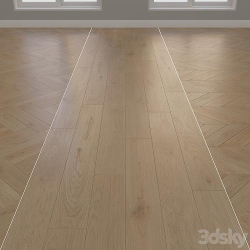 Parquet Oak 2 types layout herringbone, chevron and linear setduo20