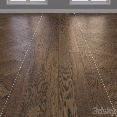 Parquet Oak 2 types layout herringbone, chevron and linear setduo20