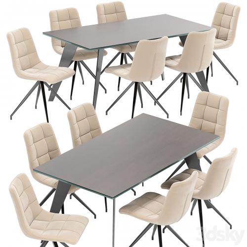 Sedia Diamond dining chair and Nack table