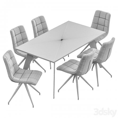 Sedia Diamond dining chair and Nack table