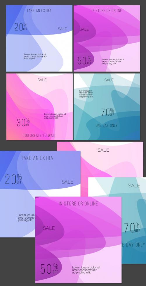 Social Media Post Layout Withfluid Bright Gradient Shapes