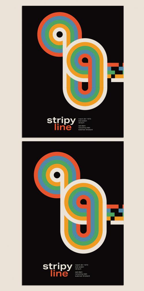 Swiss Style Minimalistic Flyer Layout with Stripy Lines