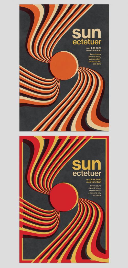 Sun Vintage Poster Layout in International Style