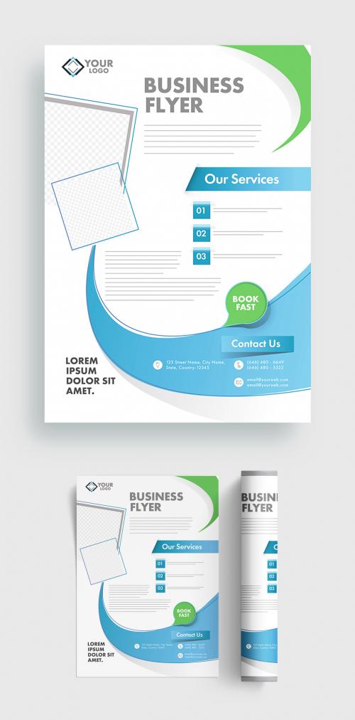 Editable Business Flyer or Template Design with Website Details