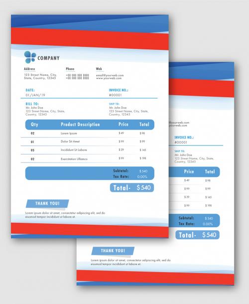 Corporate Invoice or Estimate Layout