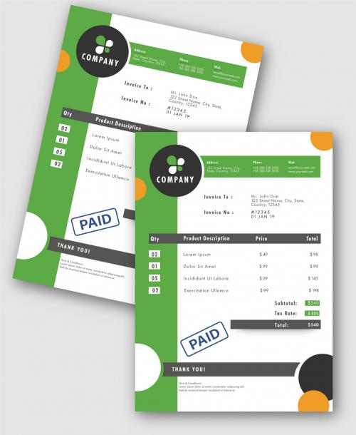 Paid Customer Invoice Billing Layout for Your Business