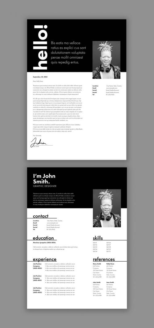 Black and White Minimal Resume Layout