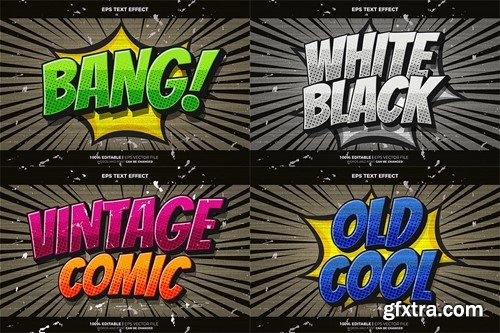 Old Vintage Retro Comic Cartoon Text effect G73554W