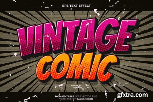 Old Vintage Retro Comic Cartoon Text effect G73554W