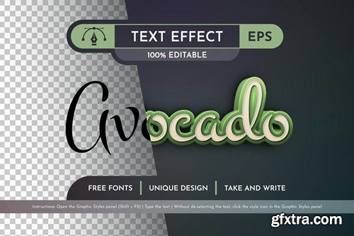 Avocado Editable Text Effect, Graphic Style FKEV5K8