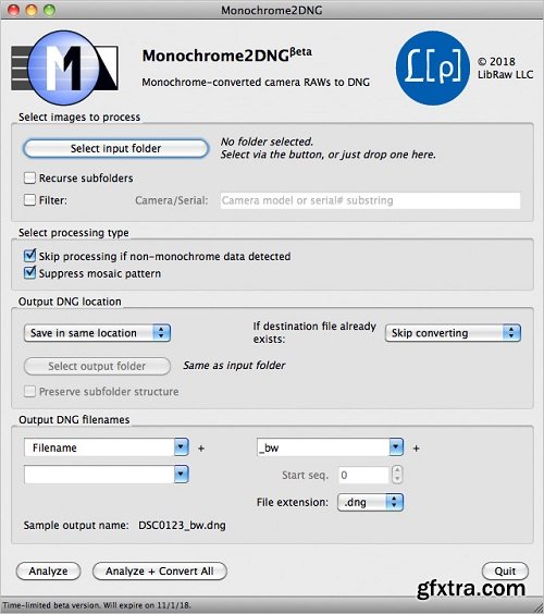 LibRaw Monochrome2DNG 1.6.1.70