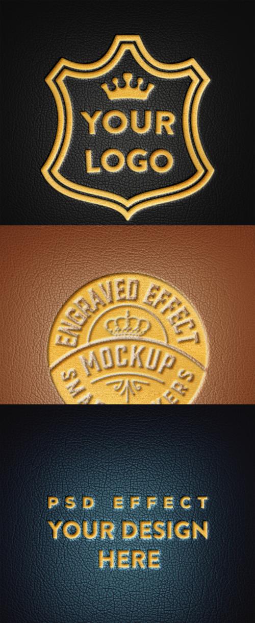 Embossed Leather Effect Mockup