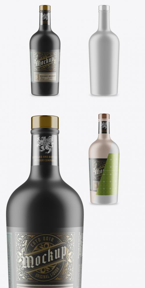 Colored Ceramic Liquor Bottle Mockup