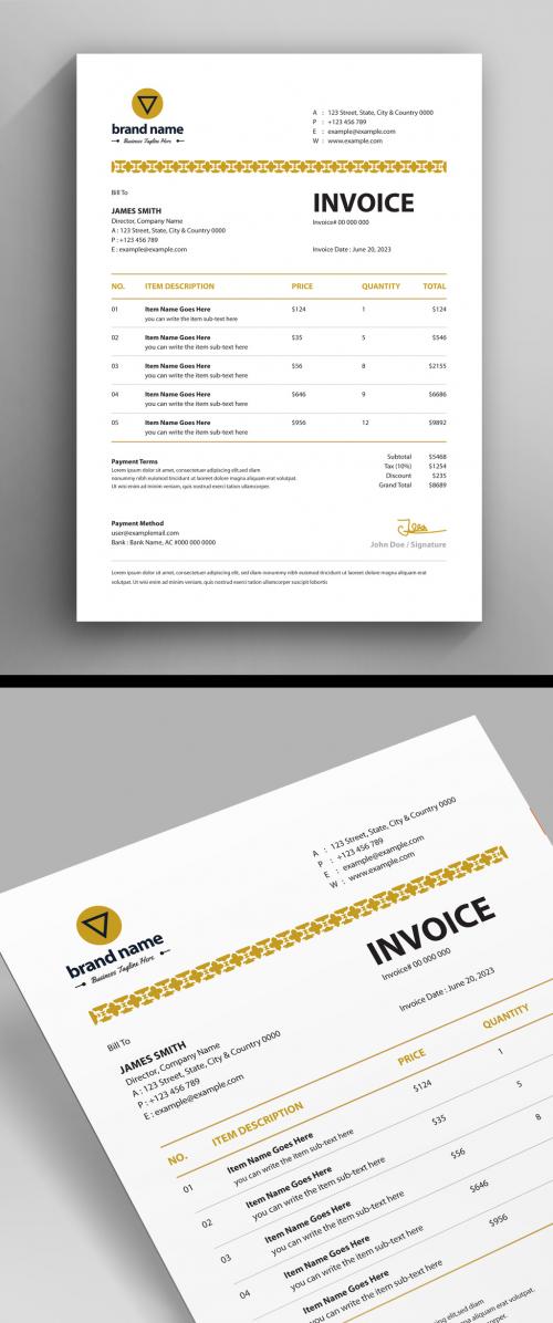 Editable Invoice Design Quotation Estimate Template Layout