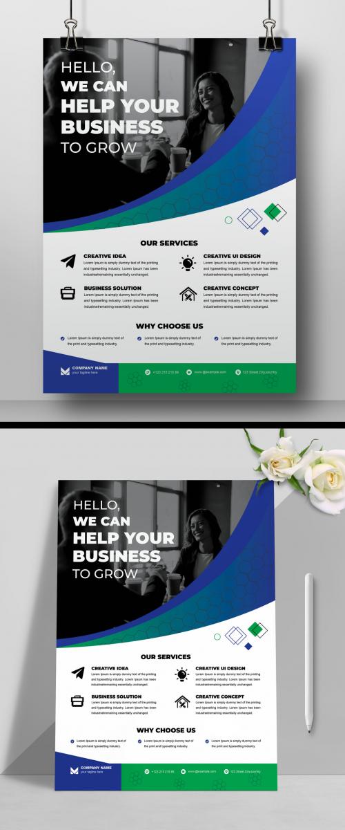 Flyer Layout with Colorful Accents