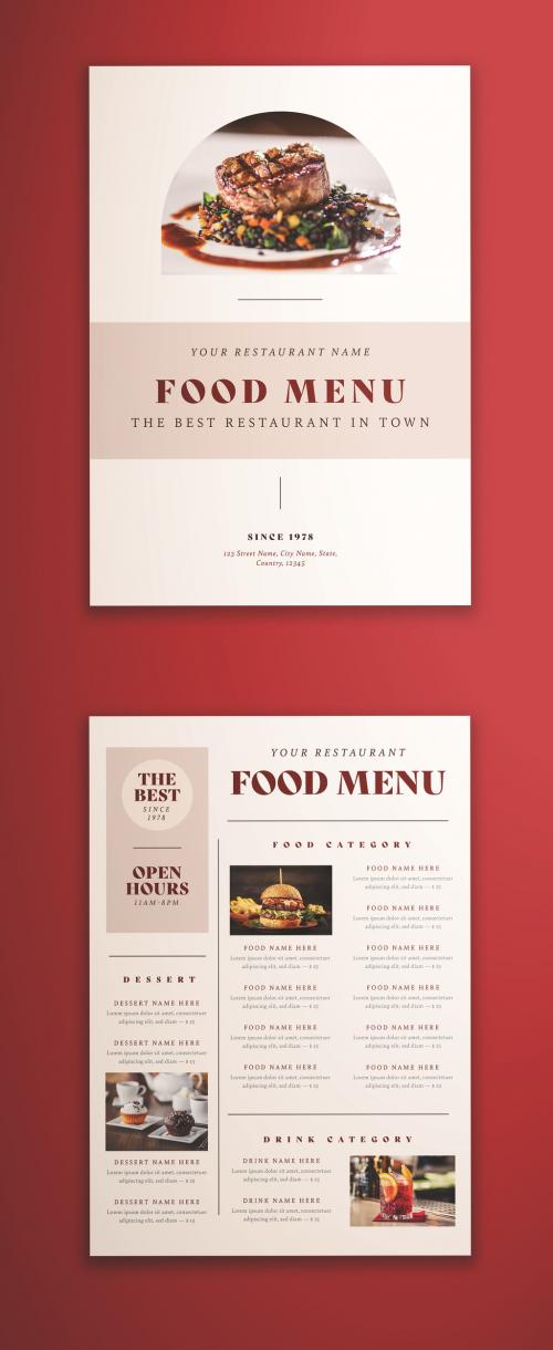 Simple Food Menu Layout