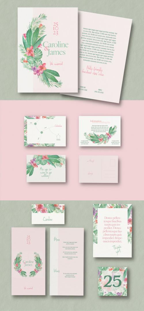 Tropical Wedding Stationery Dark