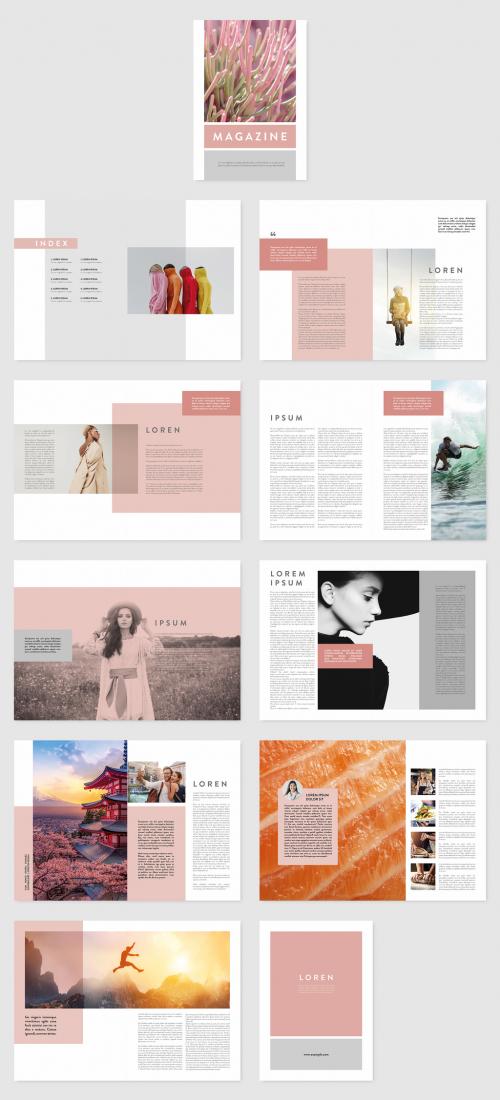 Modern Magazine with Grey and Nude Accents