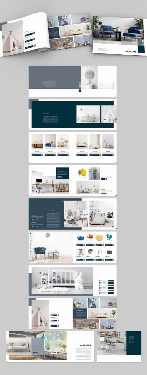 Product Catalog with Green and Grey Accents